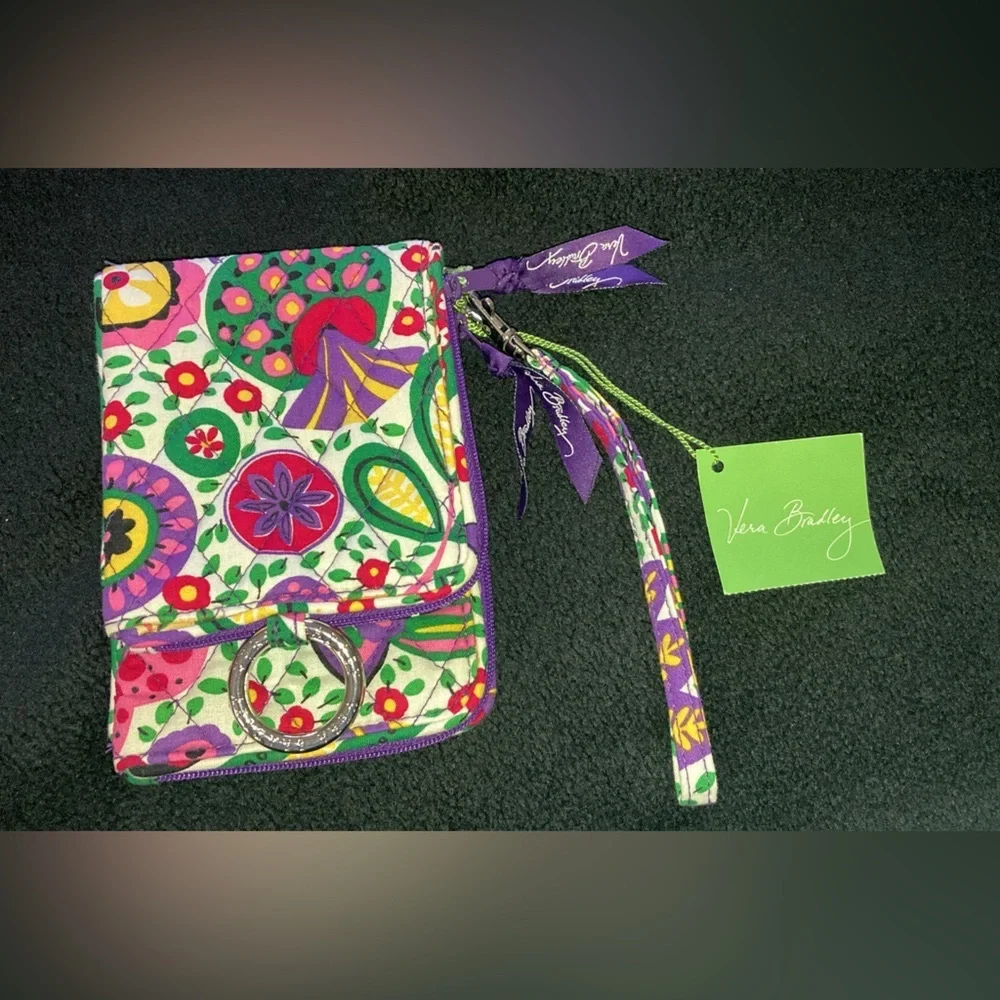 Vera Bradley VIVA LA VERA DOUBLE ID WRISTLET Wallet School College Travel NWT